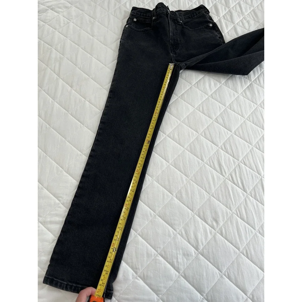 Everlane Way High Slim Jeans 25 Short Black Straight Leg Minimalist Quiet Luxury